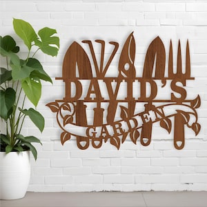 Ferramentas de jardim sinal SVG tema externo corte a laser modelo, porta ou cabide de parede, arquivo vetorial ai, cdr, dxf pdf download instantâneo