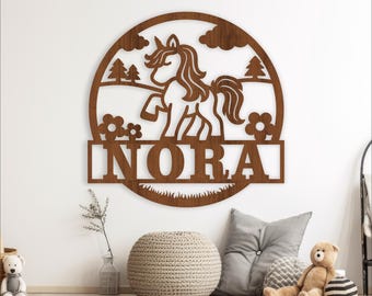 Unicorn Name Sign: Laser Cut Nursery Decor SVG (Digital Download)