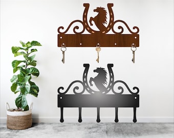Horse Shoe Key Holder Laser Cut File: Wood & Metal Designs (Digital Download)