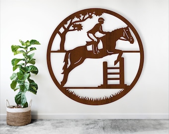 Horse Jumping Wall Art: Laser Cut Design SVG (Digital Download)