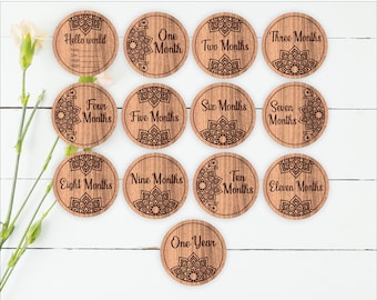 Boho Baby Milestone Discs: Laser Cut SVG Files (Digital Download