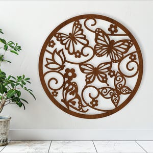 Arte de parede de borboletas, arquivo SVG. arquivo vetorial ai, cdr, dxf download instantâneo design digital, corte a laser, tema natureza de arte de parede