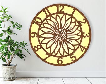 Daisy Wall Clock Laser Cut Files: CNC Template (Digital Download)