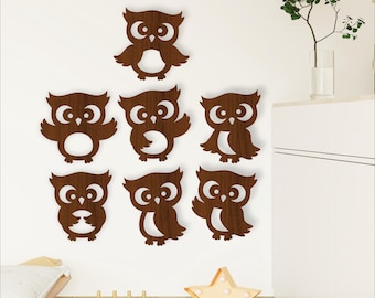 Owl SVG Bundle: Laser Cut Files, Wall Art Vector (Digital Download)