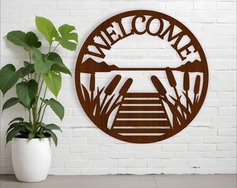 Lake House Welcome Sign: Laser Cut SVG File (Digital Download)