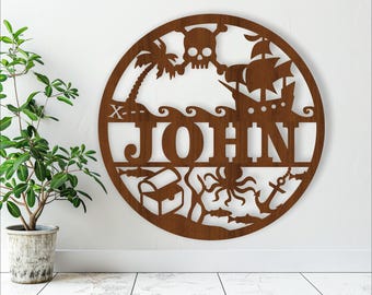 Pirate Name Sign: Nautical Laser Cut Template (Digital Download)