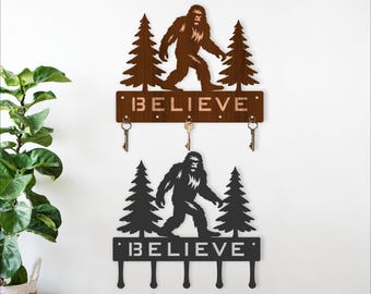 Bigfoot Key Holder Laser Cut File - Sasquatch Wood & Metal key hangers (Digital Download)