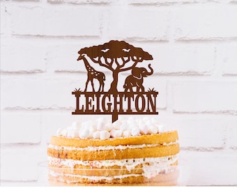 Personalized Safari Cake Topper: Wild Animal Template (SVG & DXF Files)