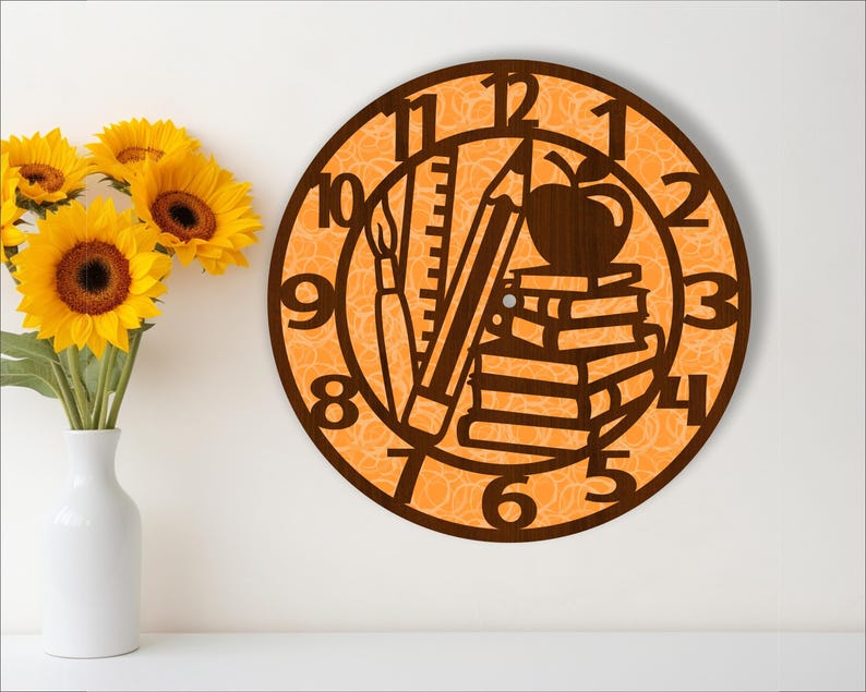 Library Clock Svg Teachers Wall Clock Laser Cut Files SVG (digital Download) - Etsy Canada