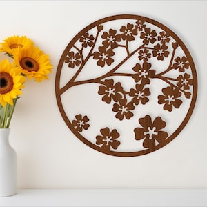 Art mural fleurs de cerisier, fichier SVG. fichier vectoriel ai, cdr, conception numérique de téléchargement immédiat dxf, découpé au laser, thème de fleur d'art mural