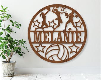 Volleyball Name Sign: Laser Cut Sports Decor (Digital Download)