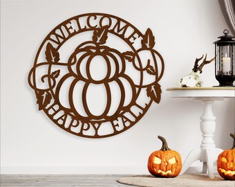 Fall Welcome Sign: Laser Cut SVG Happy Fall home decor (Digital Download)