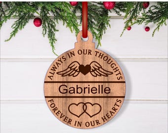 Always in our thoughts Memorial Christmas decoration laser cut (digital download)