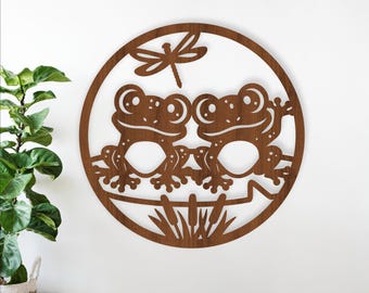 Frog wall sign design SVG laser cut - digital download frog home decor nursery