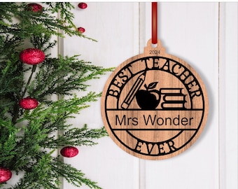 Teacher Ornament SVG Laser Cut Files: 5 Designs (Digital Download)