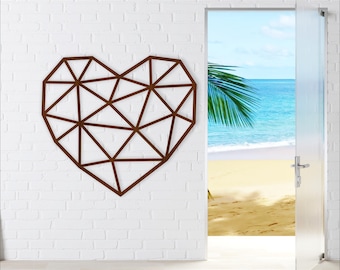 Geo Heart Wall Art SVG – Laser Cut Hearts shape home decor (Digital Download)