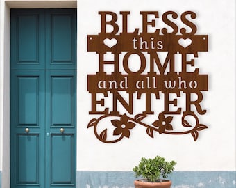 Bless this home Wall Sign -Laser Cut Blessed home decor (Digital Download)