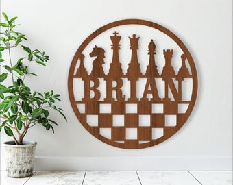 Chess Name Sign: Sports Themed Wall Hanger SVG (Digital Download)