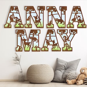 Alfabeto de animales del bosque - Archivos SVG para Cricut y corte láser / Diseños vectoriales de animales de la A a la Z / Archivos para manualidades / Descarga instantánea