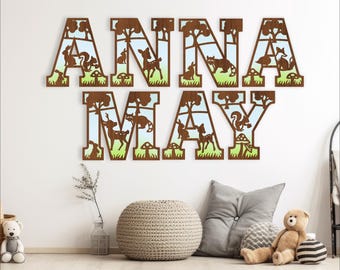 Woodland Animal Alphabet SVG Files: Laser Cut Letters (Digital Download)