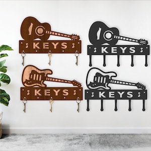 Gitarrenhalter-Designs für die Holz- und Metallbearbeitung. Laserschnittdatei.  Sofortiger digitaler Download