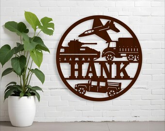 Army Vehicle Name Sign: Laser Cut Wall Hanger Template (Digital Download)