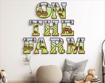 Farm Tractor Alphabet Set: Layered SVG Vector Letters (Digital Download)