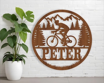 Cycling Name Sign: Laser Cut Sport Wall Decor (Digital Download)