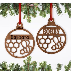 Biene Weihnachtsschmuck SVG Laser geschnitten, sofortiger Download Pdf, Dxf, Ai und Cdr Vorlage.