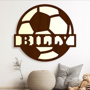 Fußball Namensschild Sport Thema Laser Schnitt Vorlage, Tür- oder Wandhänger, Vektordatei ai, cdr, dxf pdf sofort Download