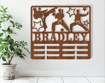 Martial Arts Medal Holder SVG: Personalized Sports Wall Hanger (Digital Download)