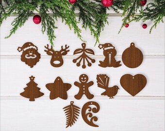 Christmas Ornament Laser Cut File: New Zealand Theme (Digital Download)