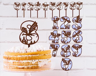 Dragon Numbers and Cake Topper SVG: Dragons Party Decor (Digital Download)