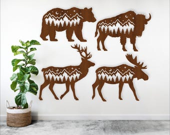 Animal Forest SVG Laser Cut Files: Wildlife Wall Art (Digital Download)