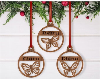 Butterfly Christmas Ornaments SVG Laser Cut Template (Digital Download)