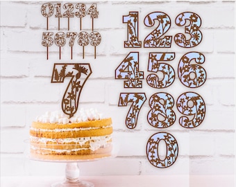 Wildflower Numbers: Cake Topper & Wall Decor (SVG, PDF)
