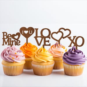 Valentines Cupcake Toppers: Laser Cut SVG Templates (Digital Download)