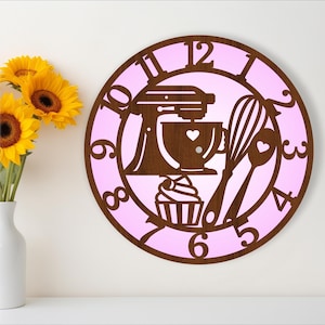 Bakers Wall Clock Laser Cut File: Kitchen SVG Template (Digital Download)