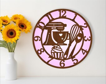 Bakers Wall Clock Laser Cut File: Kitchen SVG Template (Digital Download)