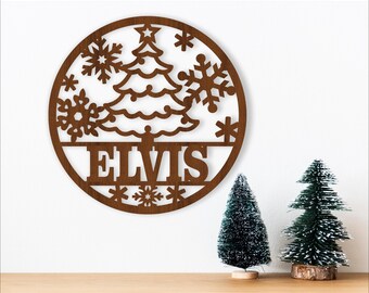 Christmas Tree Name Sign: Snowflake Door Hanger SVG (Digital Download)