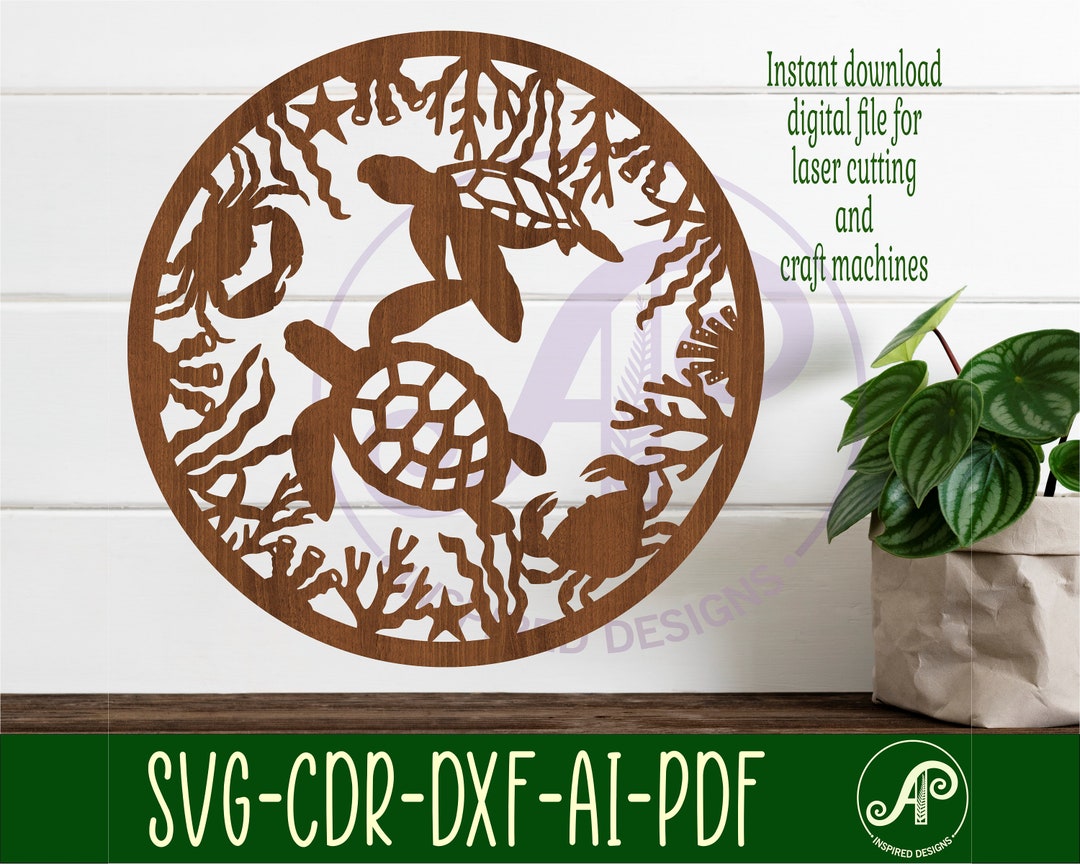 Turtle Wall Art, SVG File. Vector File Ai, Cdr, Dxf Instant Download ...