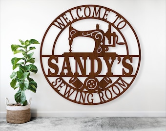 Sewing Room Welcome Name Sign: Laser Cut Template (Digital Download)