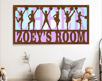 Cheerleading Name Sign SVG: 3-Layer Laser Cut File (Digital Download)