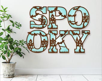 Halloween Haunted House Letters SVG: Laser Cut Files (Digital Download)