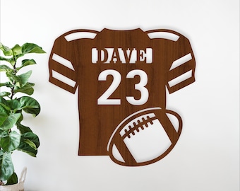 Football Jersey Name Sign SVG, Personalized Laser Cut Template (Digital Download)