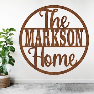 Family Name Sign SVG File: Laser Cut Template (Digital Download