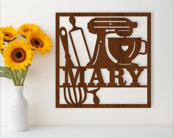 Bakers Name Sign: Laser Cut Baking Wall Decor (Digital Download)