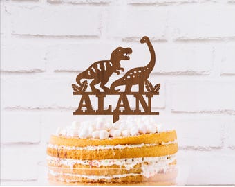 Personalized Dinosaurs Cake Topper SVG Laser Cut Template (Digital Download)