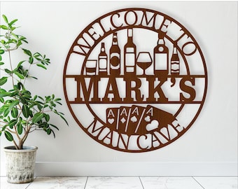 Man Cave personalized wall Sign: Laser Cut Vector Template (Digital Download)