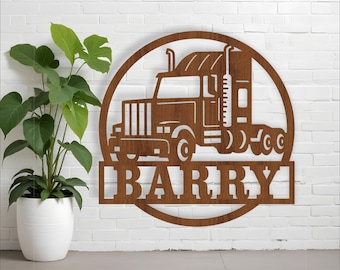 Truck Name Sign: Laser Cut Vehicle Wall Hanger SVG (Digital Download)